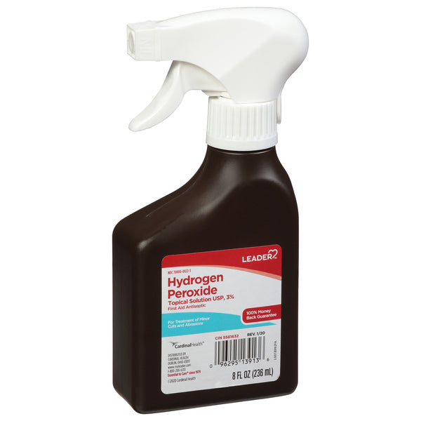 Leader Hydrogen Peroxide 3% Solution Spray Bottle 8 Oz 