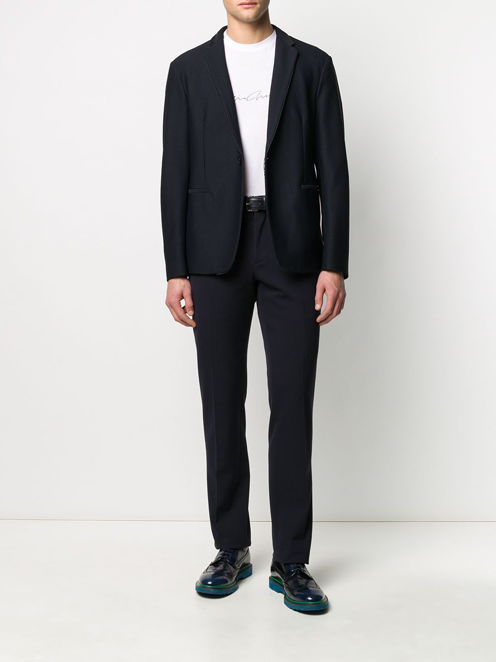 Giorgio Armani Men Asv Stretch-Viscose T-Shirt With Signature Logo by Luosophy