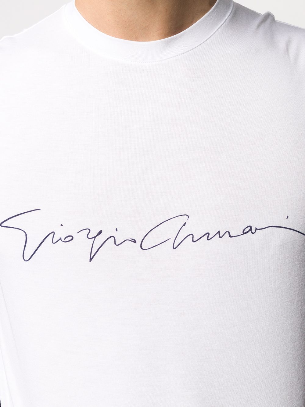 Giorgio Armani Men Asv Stretch-Viscose T-Shirt With Signature Logo by Luosophy
