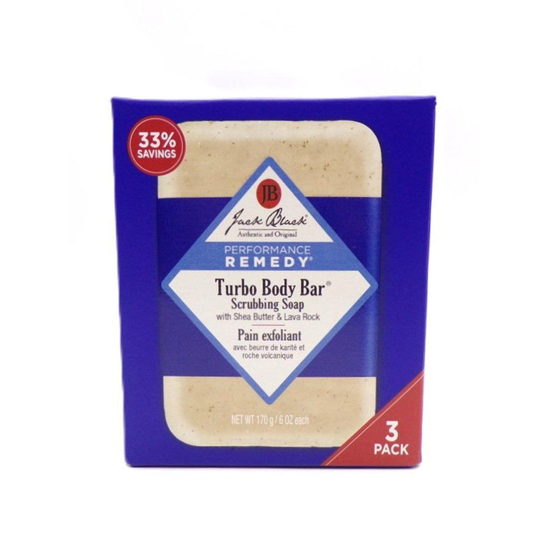 Jack Black Turbo Body Bar Scrubbing Soap 6 Oz Each - 3 Pack by Pasteur Pharmacy