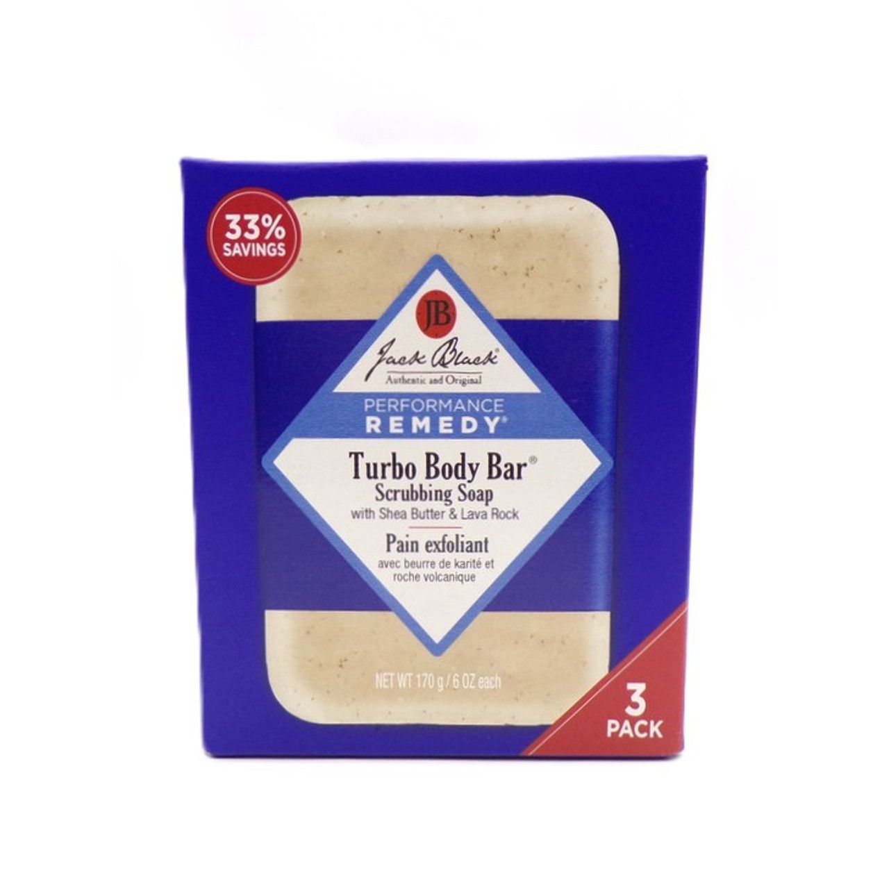 Jack Black Turbo Body Bar Scrubbing Soap 6 Oz Each - 3 Pack by Pasteur Pharmacy