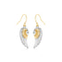 Two-Tone Wing Drop Earrings in 10K Gold  DestGlow