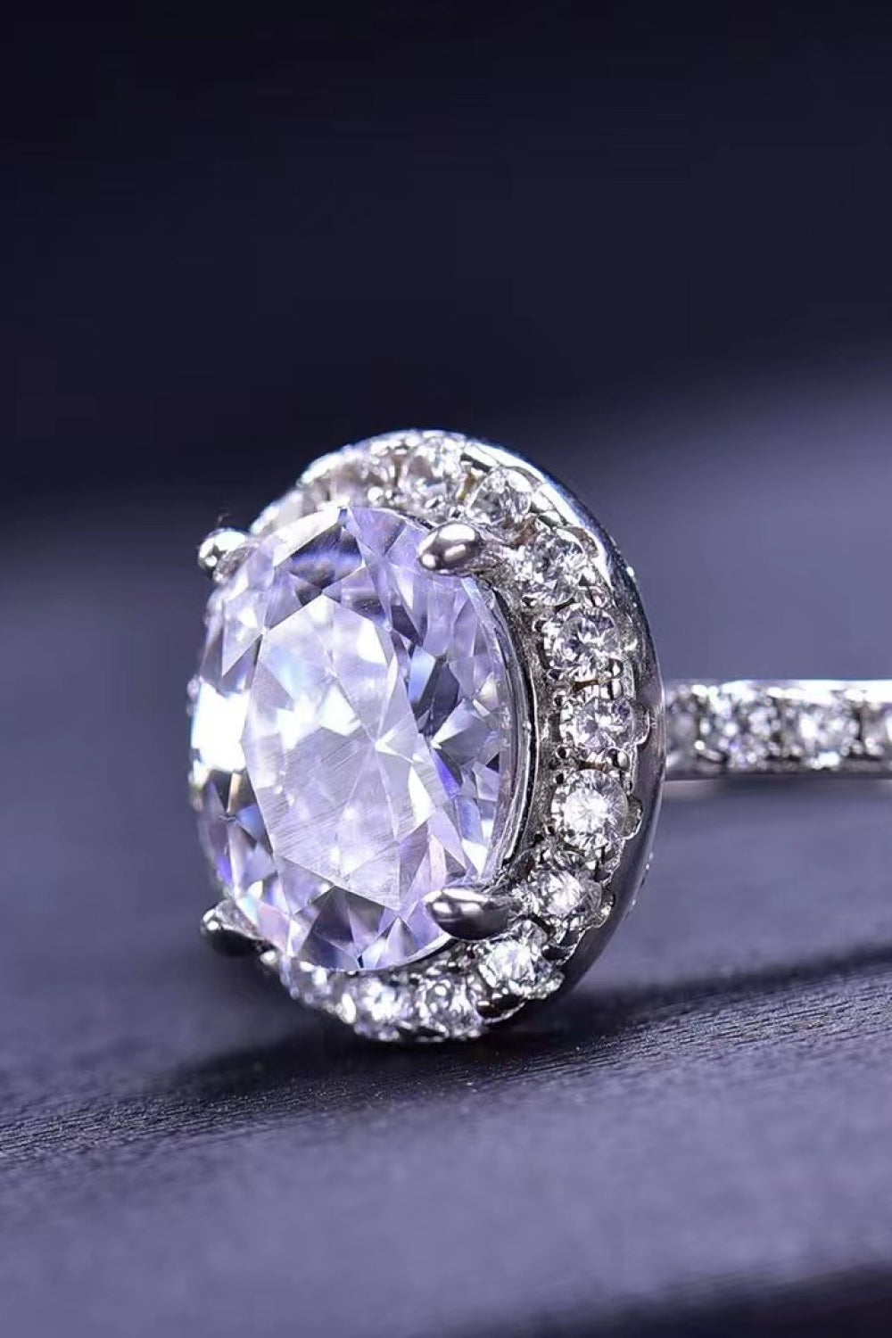 2 Carat Oval-Cut Sparkala™ Ring (Platinum Over Pure Sterling Silver) by Sparkala