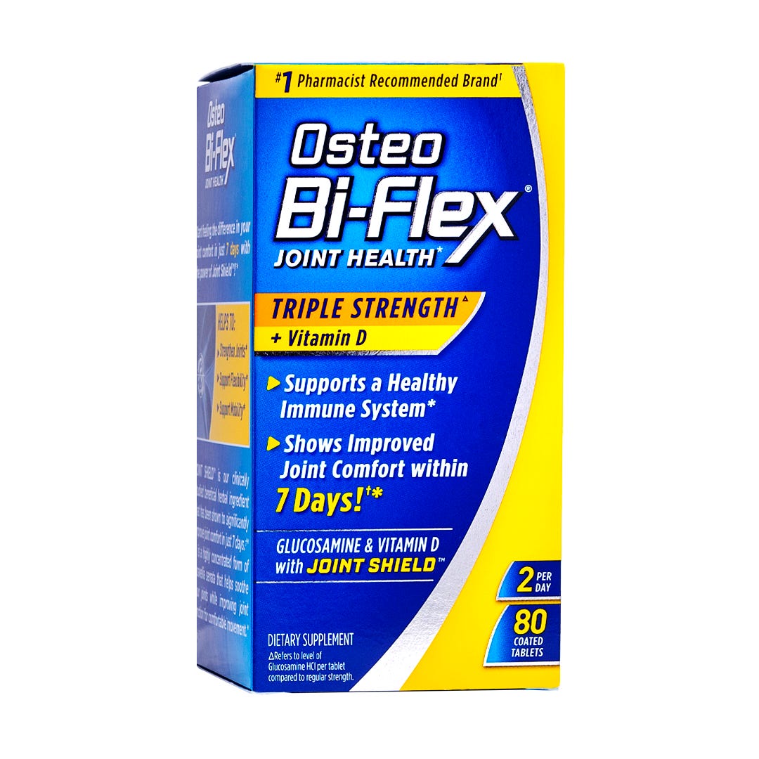 Osteo Bi-Flex Joint Health Triple Strength + Vitamin D Coated Tablets Dietary Supplement by Pasteur Pharmacy