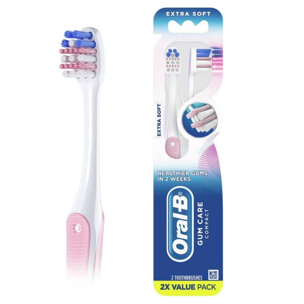 Oral B Toothbrush, Gum Care Compact, Extra Soft, 2x Value Pack by Pasteur Pharmacy
