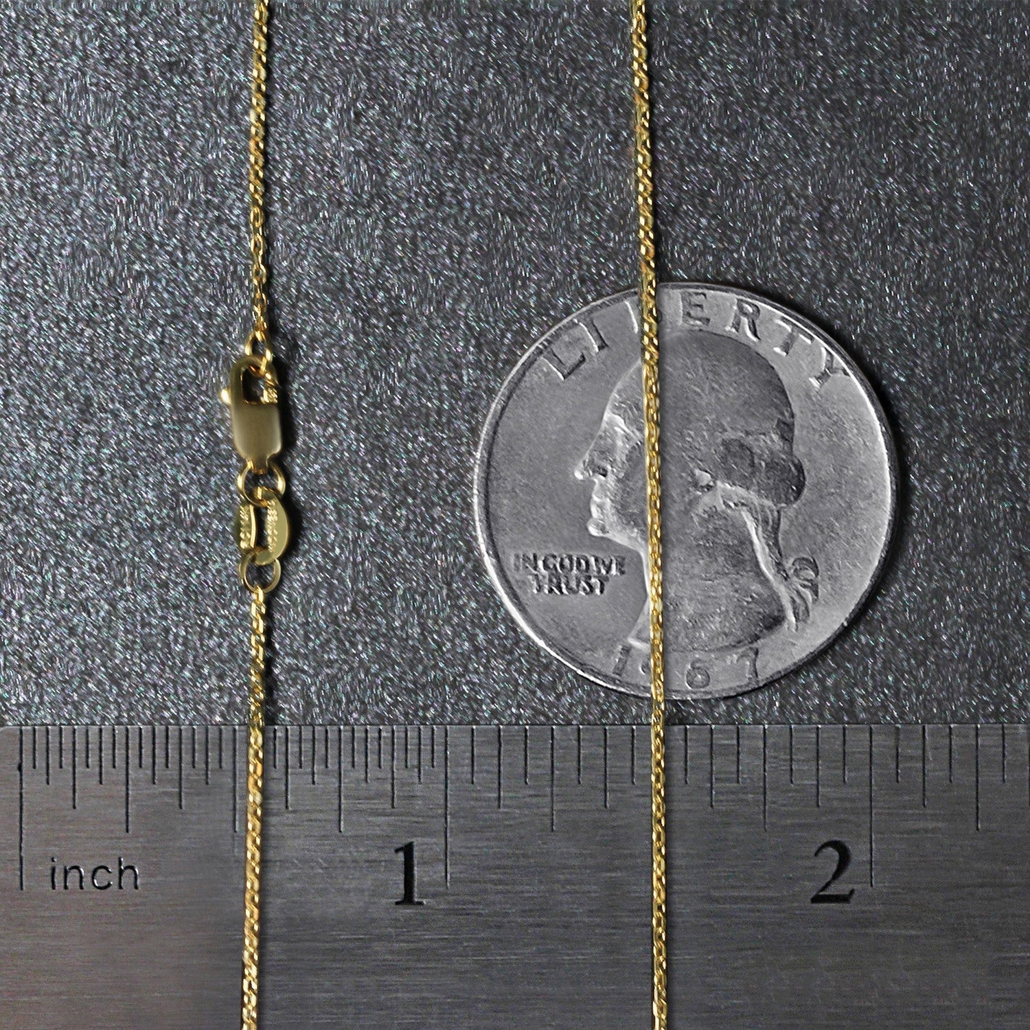 14k Yellow Gold Diamond Cut Cable Link Chain 0.8mm by Bids.com