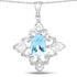 6.10 Carat Genuine Swiss Blue Topaz .925 Sterling Silver Pendant  DestGlow
