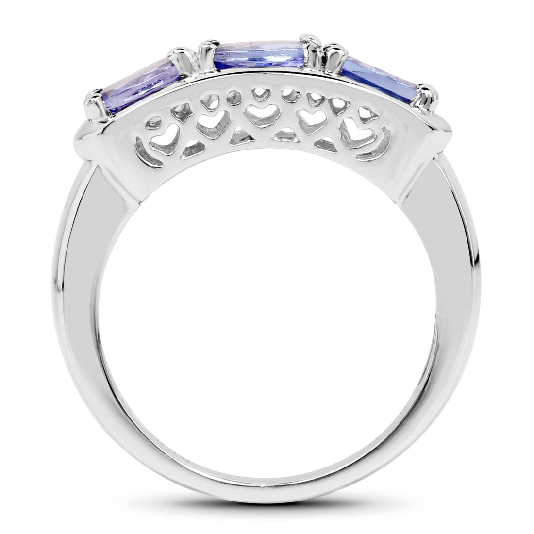 1.32 Carat Genuine Tanzanite .925 Sterling Silver Ring  DestGlow