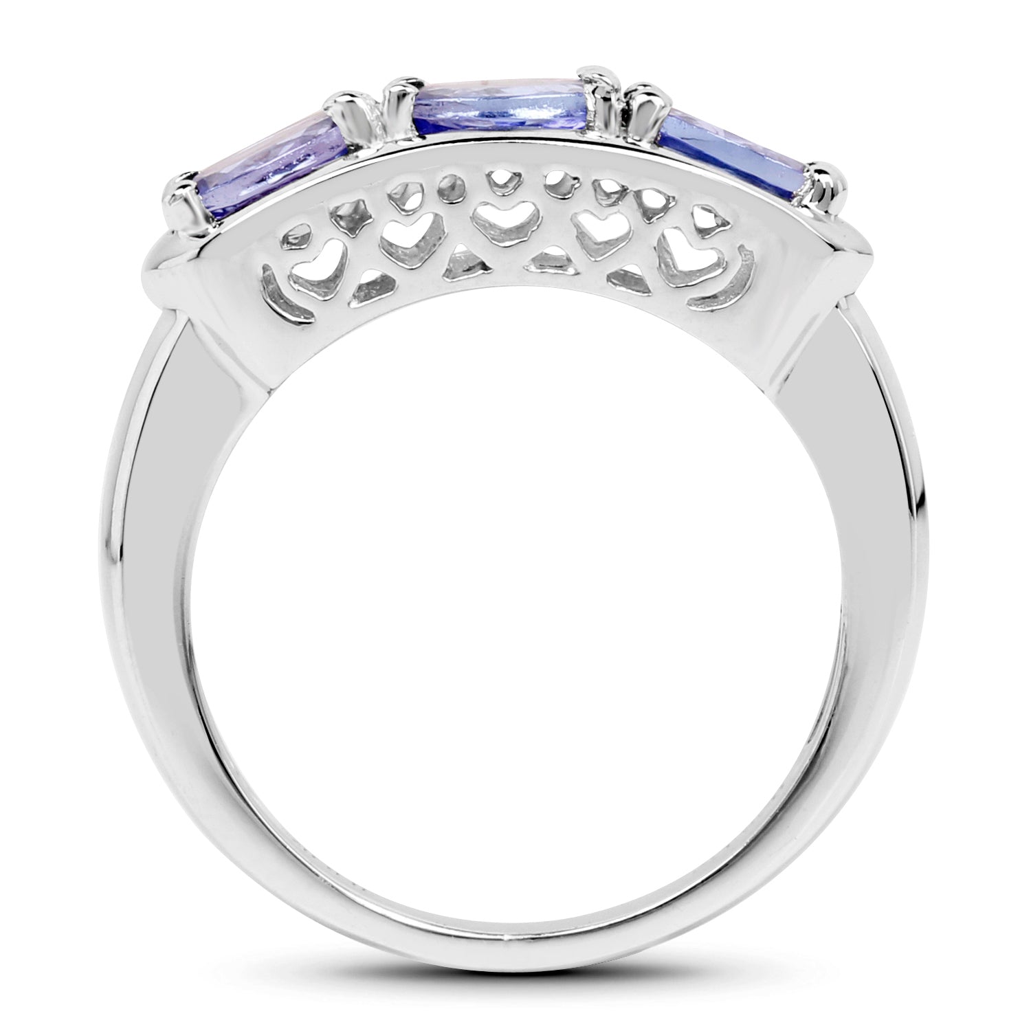 1.32 Carat Genuine Tanzanite .925 Sterling Silver Ring  DestGlow