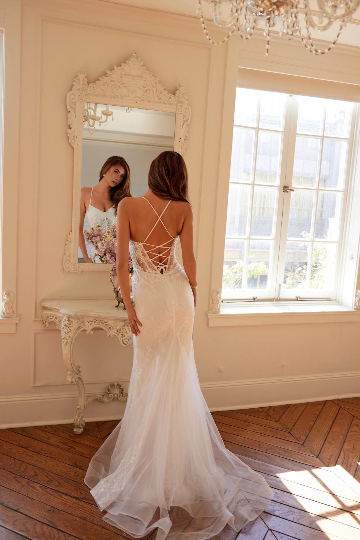 Juliet JT2481UW Embellished Lace Mermaid Bridal Dress by DiscountDressShop