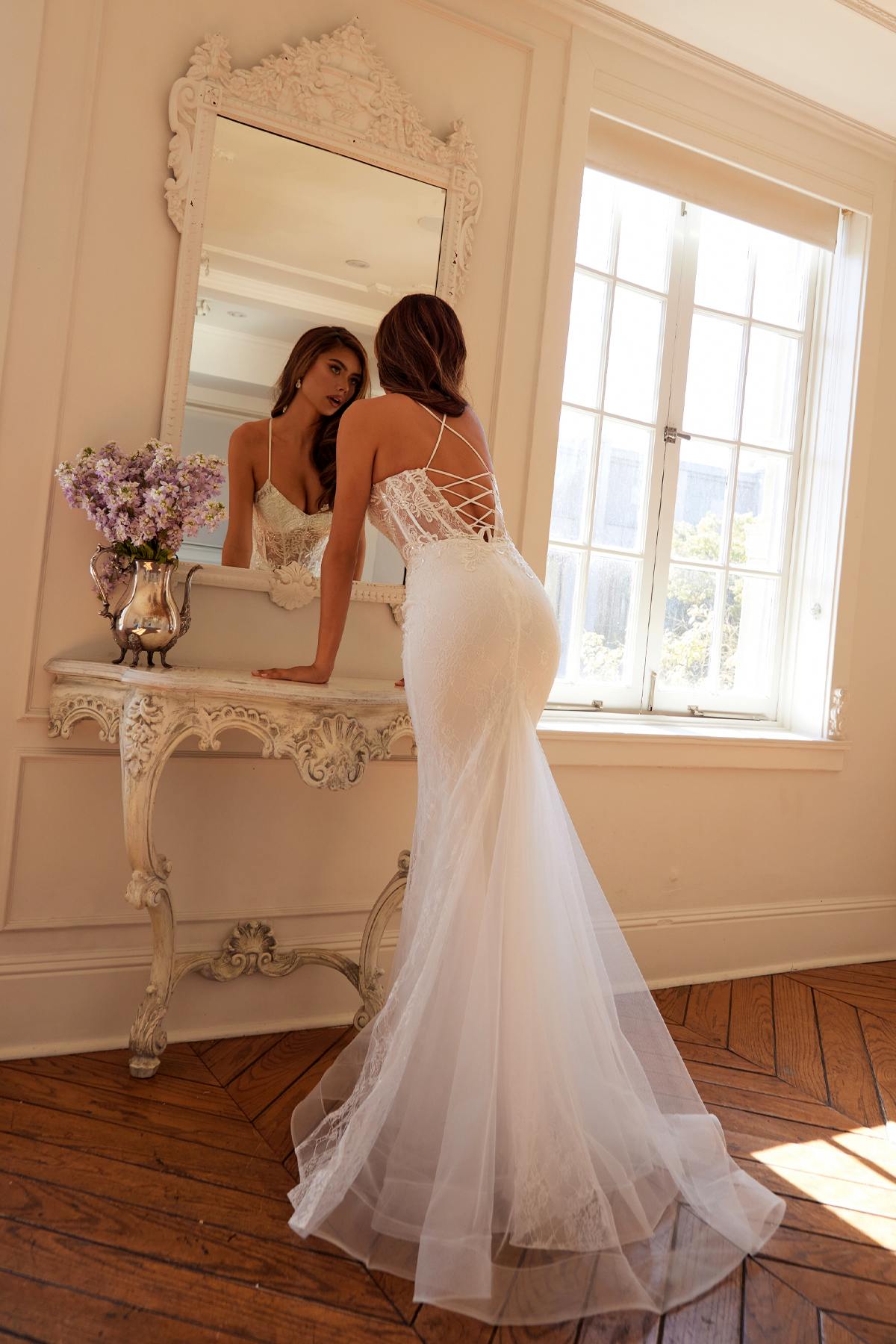 Juliet JT2481UW Embellished Lace Mermaid Bridal Dress by DiscountDressShop