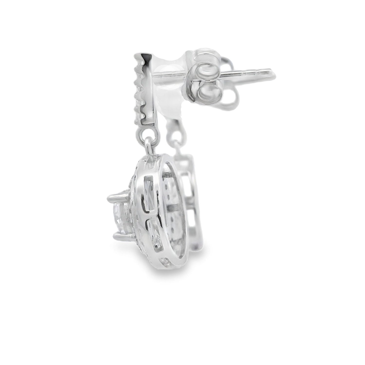 Natural Cubic Zirconia Earrings Sterling Silver by Bids.com