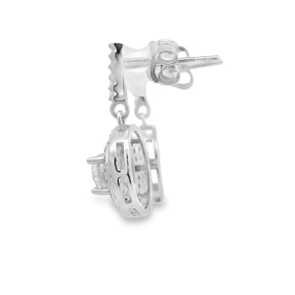 Natural Cubic Zirconia Earrings Sterling Silver by Bids.com