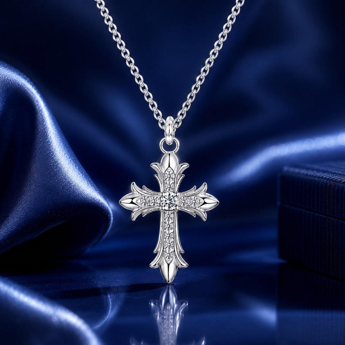 925 Sterling Silver Plated White Gold Moissanite Necklace 40+5cm for Women  DestGlow