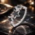 925 Sterling Silver Oxidized Rings with Pavé Setting CZ, Size 6.0 for Women  DestGlow