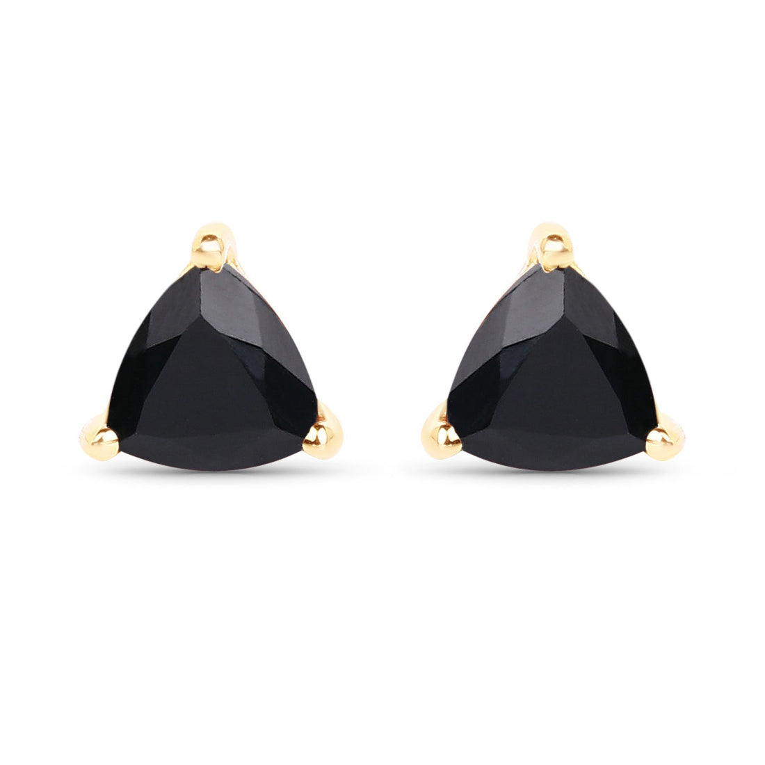 0.70 Carat Genuine Black Sapphire 14K Yellow Gold Earrings  DestGlow