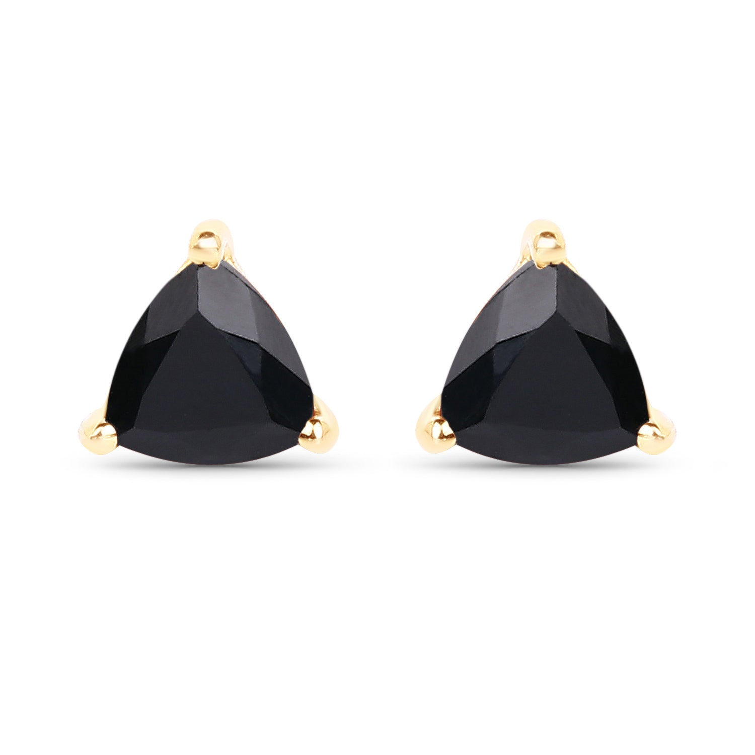 0.70 Carat Genuine Black Sapphire 14K Yellow Gold Earrings  DestGlow