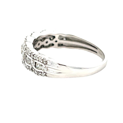 Natural .50ct Diamond Wedding Band Ring 14KT White Gold by Bids.com