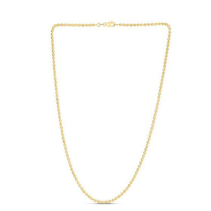Moon Cut Bead Chain in 14k Yellow Gold (2.50 mm)  DestGlow