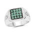 0.60 Carat Genuine Emerald & White Diamond .925 Sterling Silver Ring by Bids.com