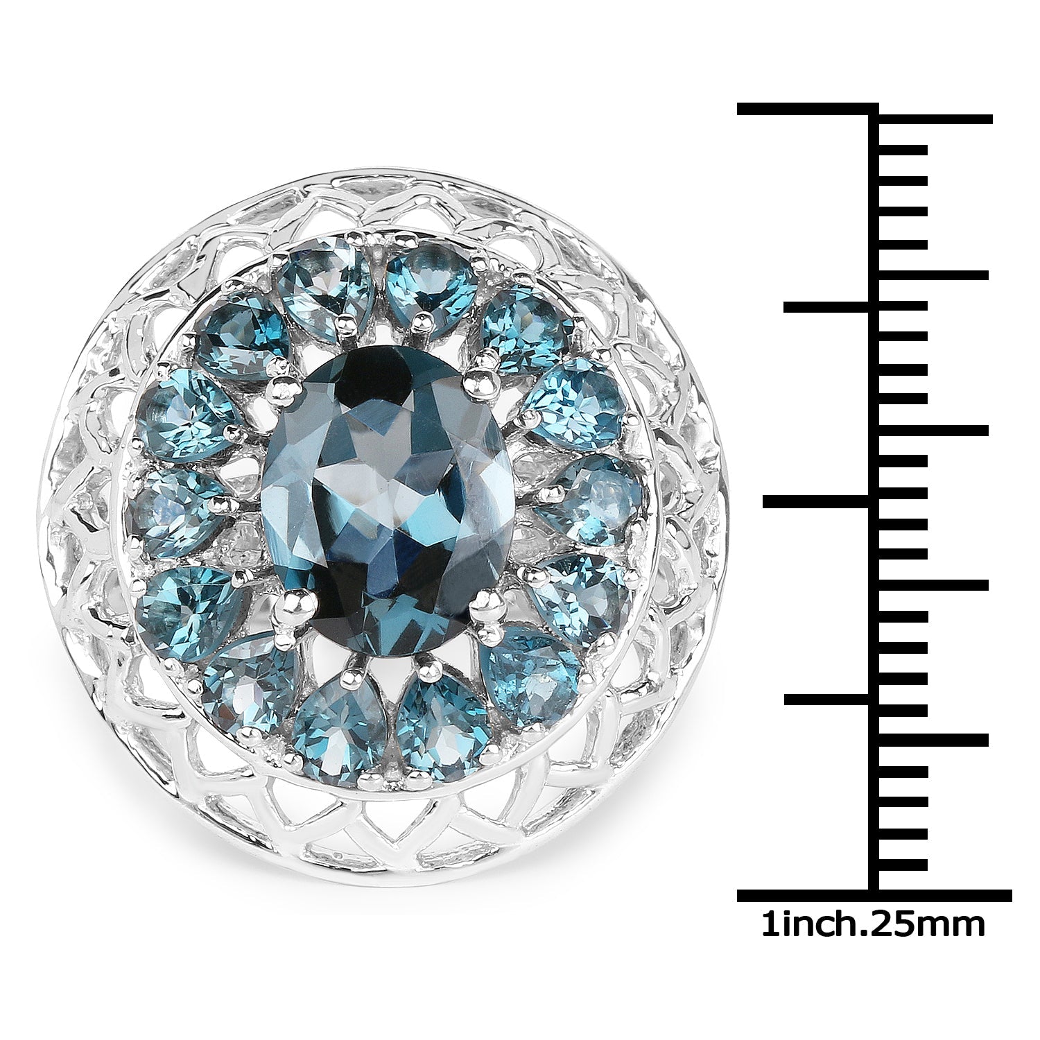 5.98 Carat Genuine London Blue Topaz .925 Sterling Silver Ring by Bids.com