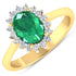 1.87 Carat Genuine Zambian Emerald and White Diamond 14K Yellow Gold Ring by Bids.com