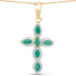 18K Yellow Gold Plated 0.84 Carat Genuine Emerald .925 Sterling Silver Pendant by Bids.com