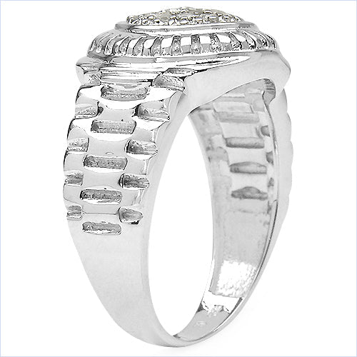 0.20 Carat Genuine White Diamond .925 Sterling Silver Ring by Bids.com