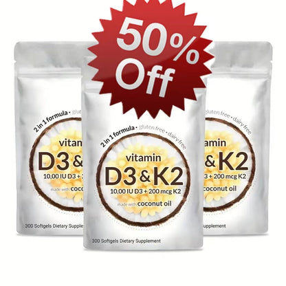 Vitamin D3 K2 Supplement Softgels by VAH