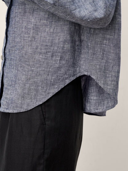 100% Linen Relaxed Drop Shoulder Pocket Shirt ASTER by LINTICO