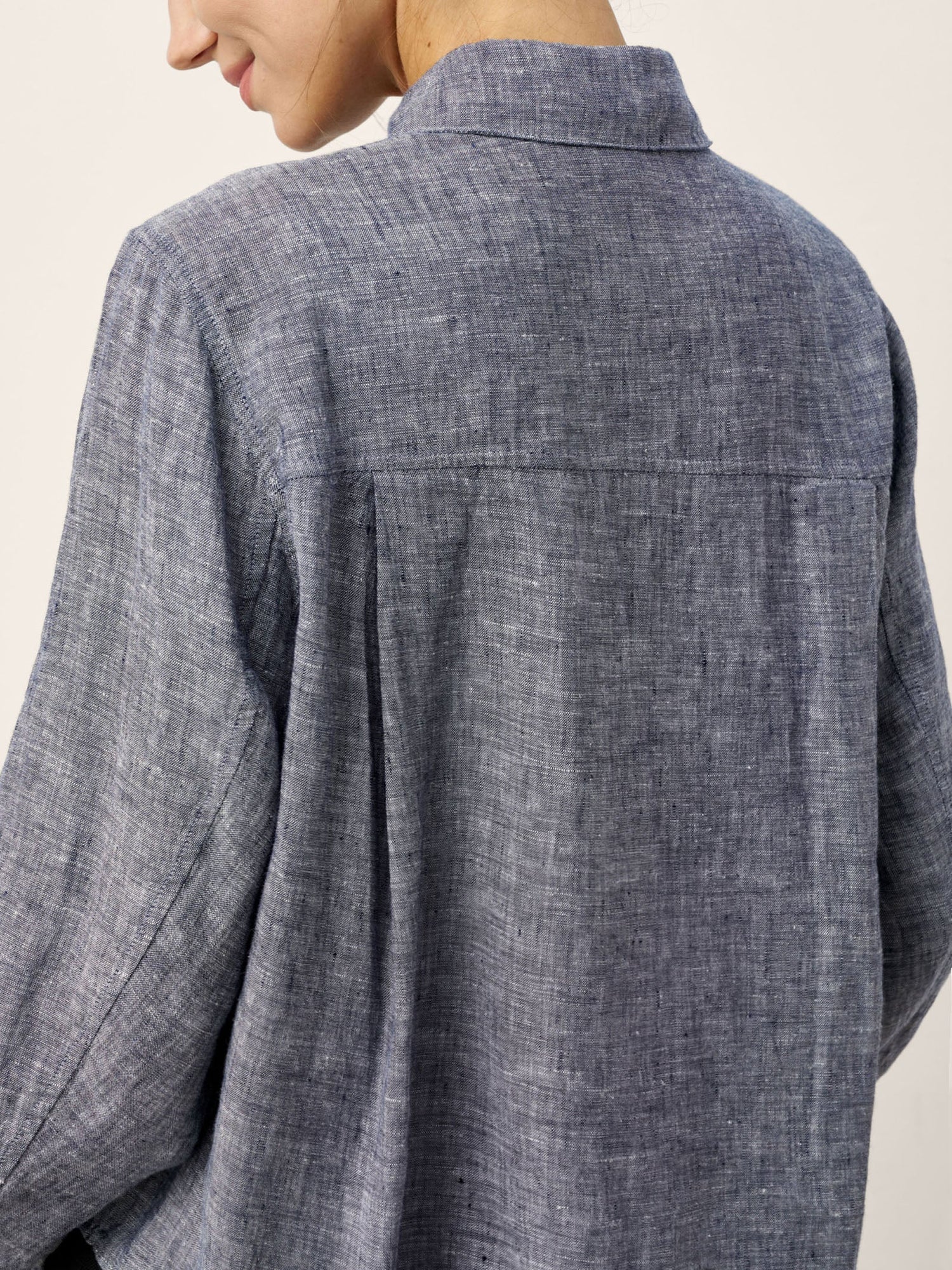 100% Linen Relaxed Drop Shoulder Pocket Shirt ASTER by LINTICO