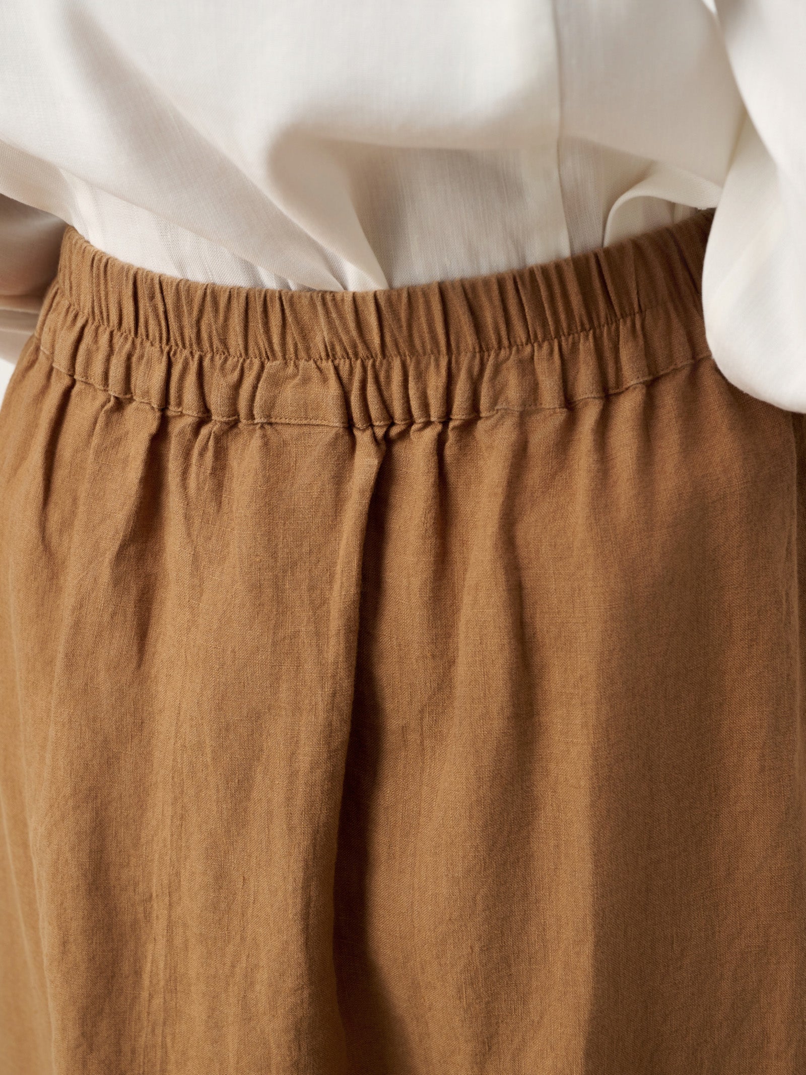 100% Linen Pleated Side Button Skirt LILITH by LINTICO