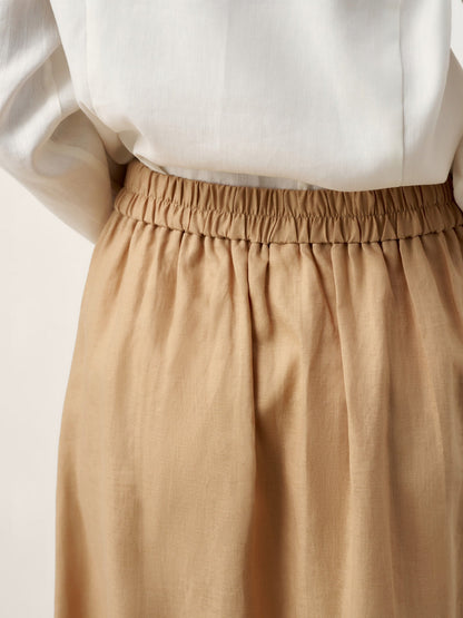 100% Linen Flap Pocket A-Line Skirt IANTHE by LINTICO
