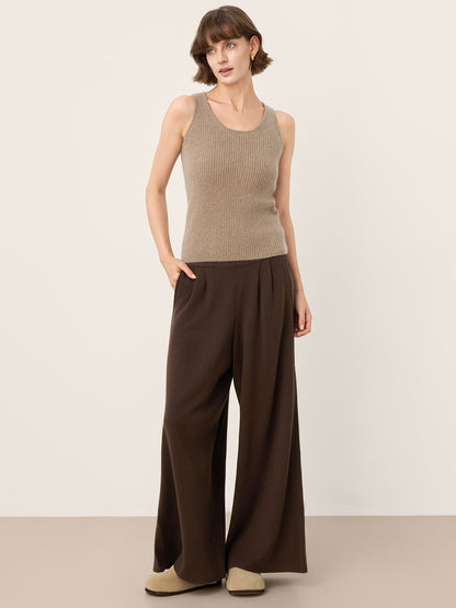 100% Mongolian Cashmere Versatile Crew Neck Tank Top VIVIANA by LINTICO
