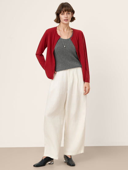 100% Mongolian Cashmere Versatile Crew Neck Tank Top VIVIANA by LINTICO