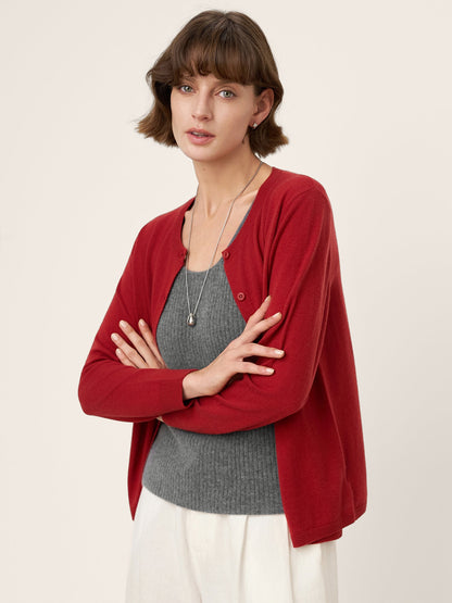 100% Mongolian Cashmere Versatile Crew Neck Tank Top VIVIANA by LINTICO