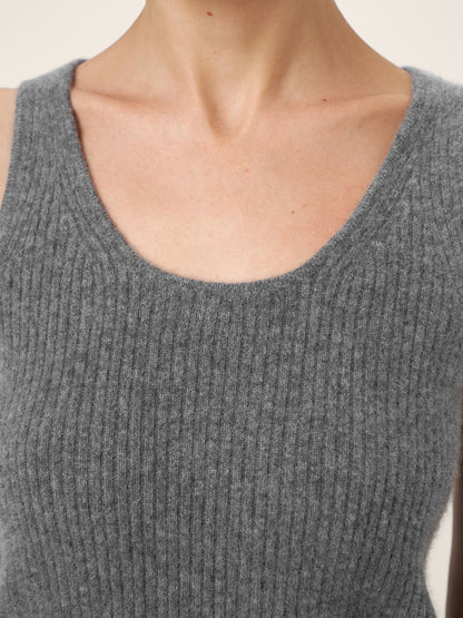 100% Mongolian Cashmere Versatile Crew Neck Tank Top VIVIANA by LINTICO