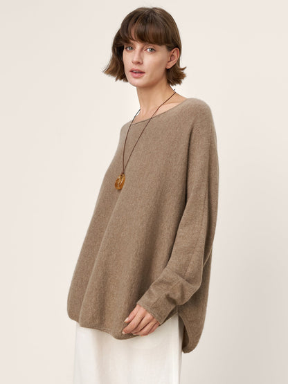 100% Mongolian Cashmere Hand-Finished Rolled Edge Knit Top AMARA  DestGlow