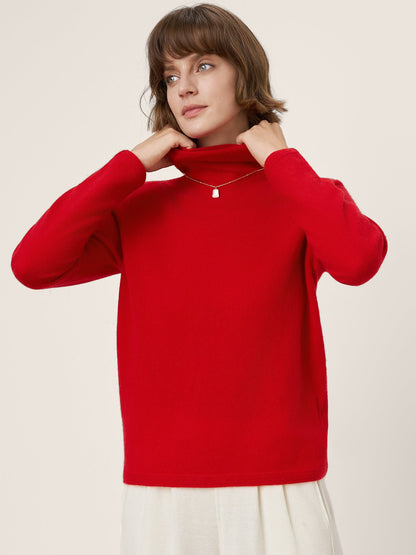 Premium Cashmere Blend Hand-Finished Seamless Turtleneck Knit Top TOVE by LINTICO