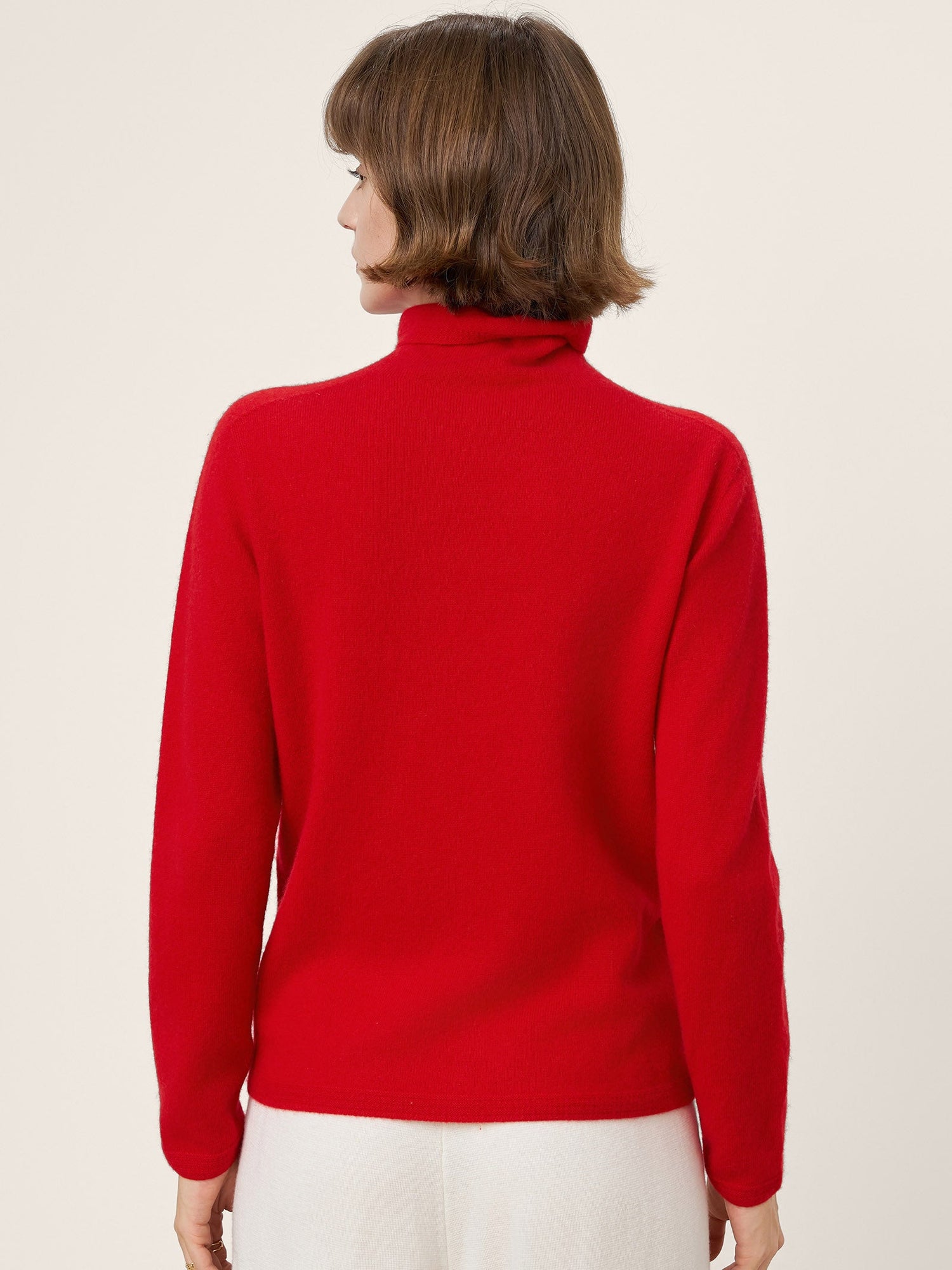 Premium Cashmere Blend Hand-Finished Seamless Turtleneck Knit Top TOVE by LINTICO