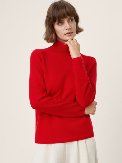 Premium Cashmere Blend Hand-Finished Seamless Turtleneck Knit Top TOVE by LINTICO