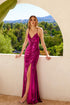 Juliet JT2502A Dress Long Halter Neck Fitted Metallic Gown by DiscountDressShop