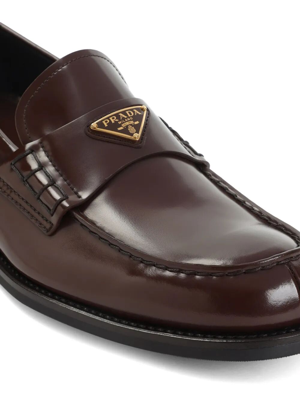 Prada Men Brushed Leather Loafers by Luosophy