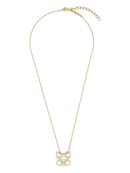 Ferragamo Women Crystal Embellished Four Gancini Pendant Necklace by Luosophy
