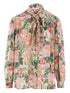 Chloe Women Maxi Gathered Lavallière Blouse In Crêpe De Chine by Luosophy