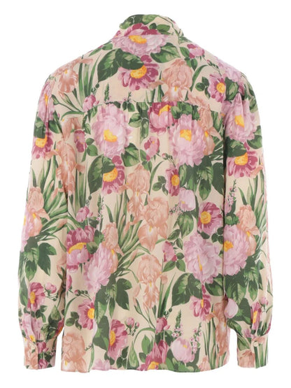 Chloe Women Maxi Gathered Lavallière Blouse In Crêpe De Chine by Luosophy