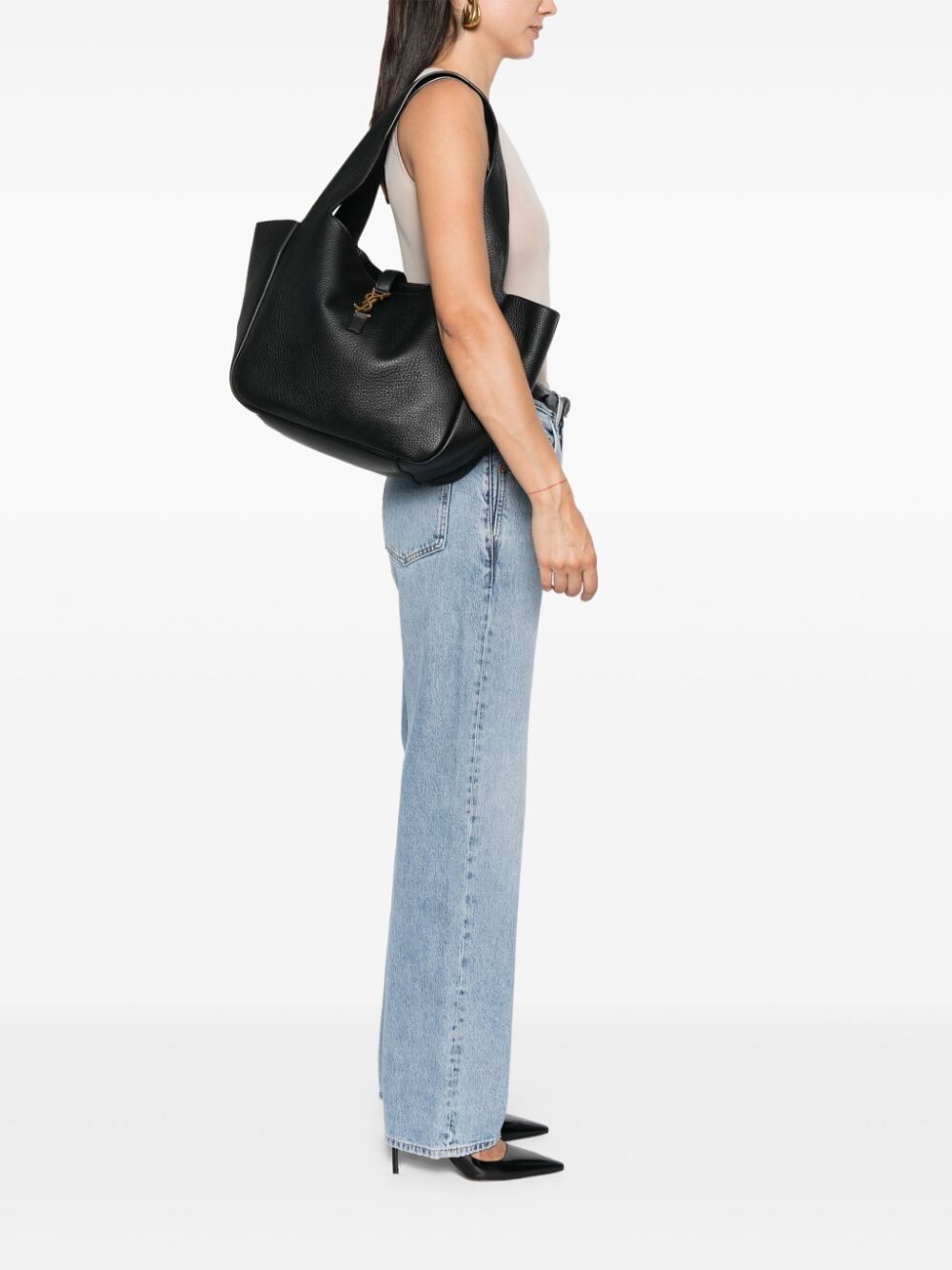 Saint Laurent Women Le 5 À 7 Bea Bag In Grained Leather by Luosophy