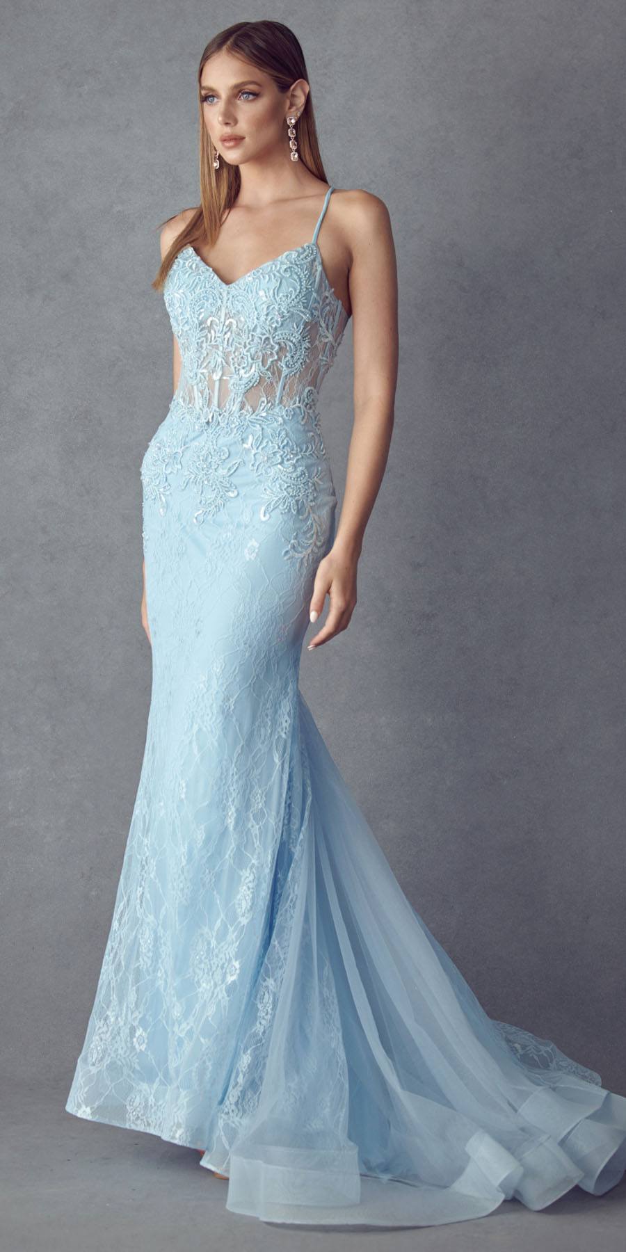 Juliet 250 Embellished Lace Mermaid Dress by DiscountDressShop