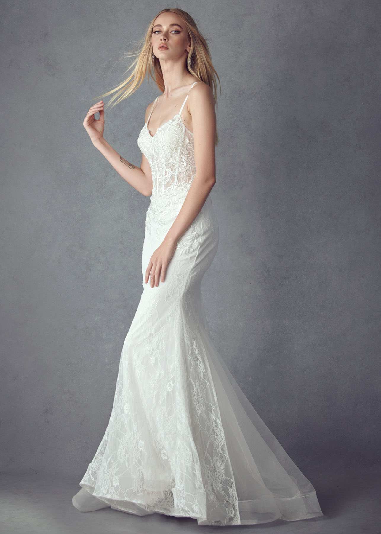 Juliet 250 Embellished Lace Mermaid Dress by DiscountDressShop