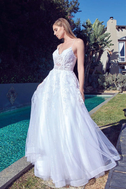 Juliet JT2482SW Floor Length A-Line Lace/Tulle Wedding Ball Gown by DiscountDressShop